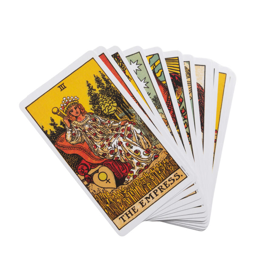 Rider Waite Smith tarot cards Rider Waite Smith tarot cards spread out slightly with The Empress at the top